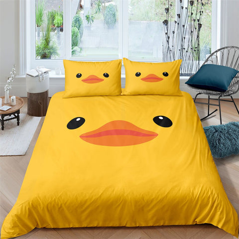 Image of Yellow Duck 3 Pcs Quilted Comforter Set - Beddingify