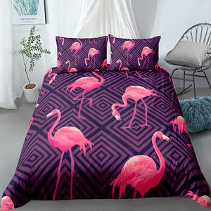 Flamingo Purplish Bedding Set - Beddingify