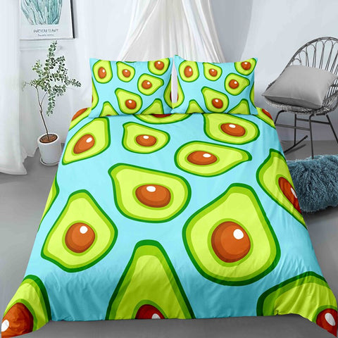 Cartooned Avocado Themed Bedding Set - Beddingify
