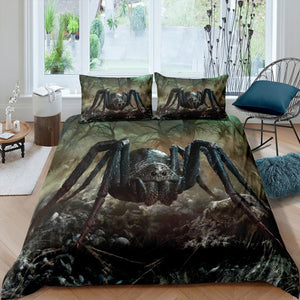 3D Spider 3 Pcs Quilted Comforter Set - Beddingify