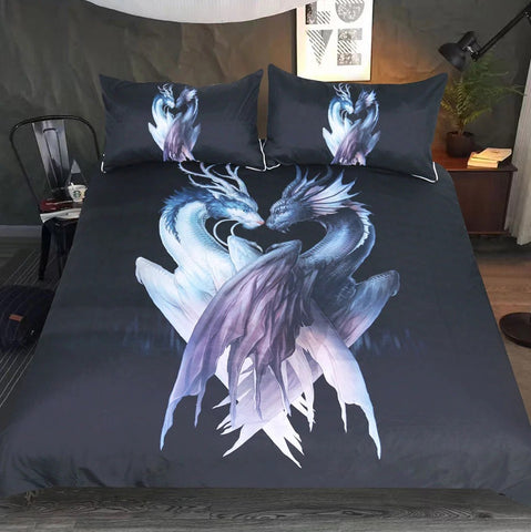 Image of Yin Yang Dragon Black By JoJoesArt Bedding Set - Beddingify