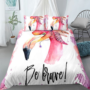 Be Brave Flamingo Bedding Set - Beddingify