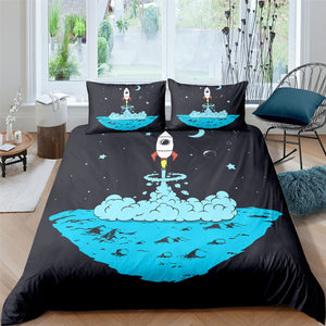 Black Astronaut Bedding Set