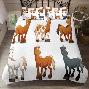 Horse Cartoon Bedding Set