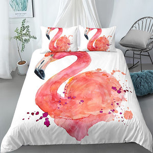 Watercolored Flamingo Bedding Set - Beddingify