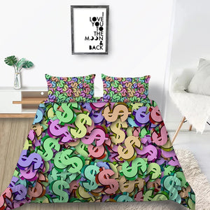 Colorful Currency Bedding Set - Beddingify