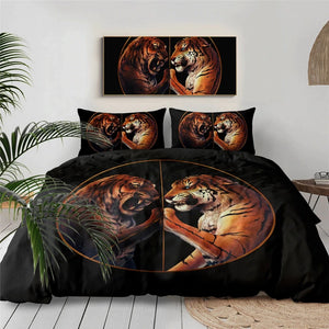 Yin Yang Tigers Black By JoJoesArt Bedding Set - Beddingify