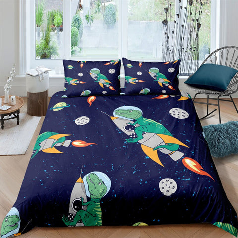 Image of Colorful Cartoon Dinosaur Bedding Set