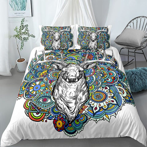 Antler Stylized Mandala Bedding Set - Beddingify