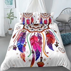 Stylized Dreamcatcher White Bedding Set - Beddingify