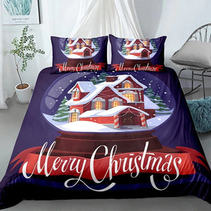 Merry Christmas Snowball Bedding Set - Beddingify