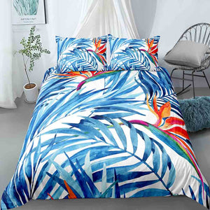 Blue Leaves Bedding Set - Beddingify