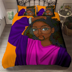 Black Girl Tying Hair Bedding Set - Beddingify