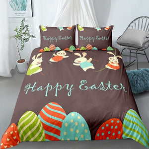 Cartooned Happy Easter Bedding Set - Beddingify