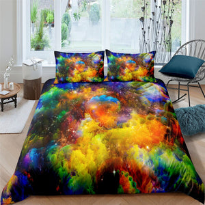Colorful Dust Starry 3Pcs Quilted Comforter Set - Beddingify