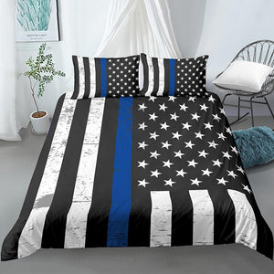 America Flag Blue Stripe Bedding Set - Beddingify