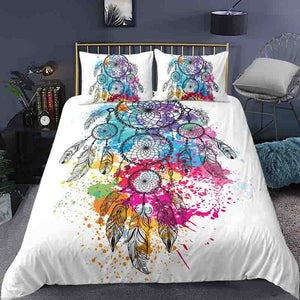 Colorful Dreamcatcher White Bedding Set - Beddingify