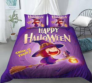 Trick Or Treat Purple Bedding Set - Beddingify