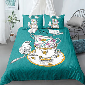 Sparrow Tea Party Bedding Set - Beddingify