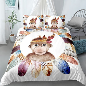 Tribal Monkey Bedding Set - Beddingify