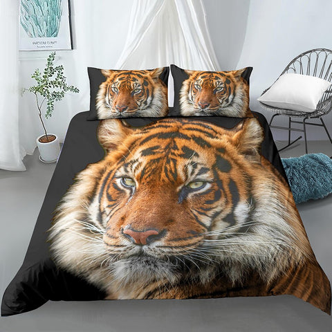 3D Tiger Mugshot Bedding Set - Beddingify