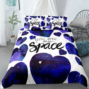 You Are My Space Heart Bedding Set - Beddingify