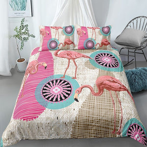 Textiled Flamingos Bedding Set - Beddingify
