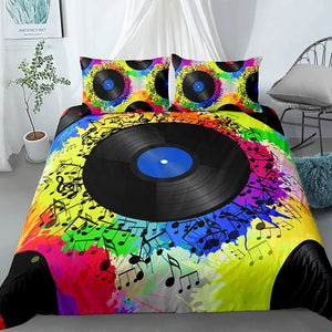 Music Disc Colorful Bedding Set - Beddingify