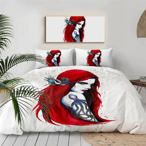 Redhead Girl By Pixie Cold Art Bedding Set - Beddingify