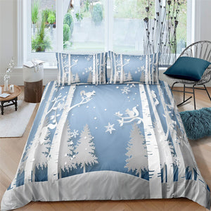 Winter Forest 3 Pcs Quilted Comforter Set - Beddingify