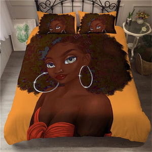 Charming Black Lady Bedding Set - Beddingify