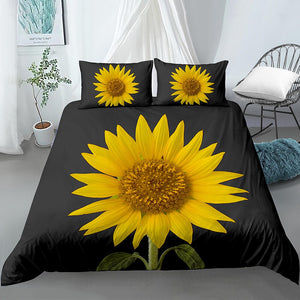 3D Sunflower Black Bedding Set - Beddingify