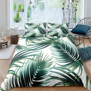 Printing Palm Leaves Bedding Set