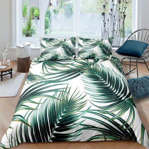 Image of Printing Palm Leaves Bedding Set