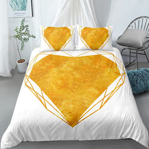 Geometric Gold Diamond Bedding Set - Beddingify