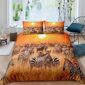 Zebra Zeal 3 Pcs Quilted Comforter Set - Beddingify