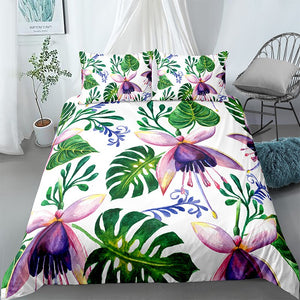 Exotic Plants White Bedding Set - Beddingify