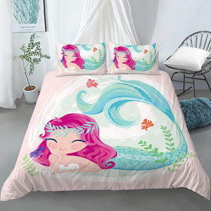 Cute Cartooned Mermaid Bedding Set - Beddingify