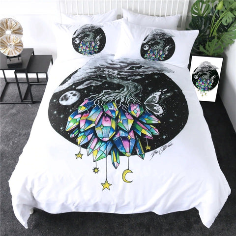 Image of Moon Tree Of Life By Pixie Cold Art Bedding Set - Beddingify