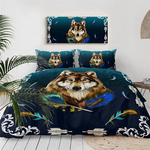 Royal Wolf Blue by Ismot Esha Bedding Set - Beddingify