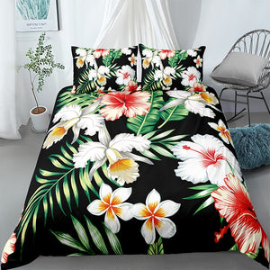 Painted Flora Black Bedding Set - Beddingify