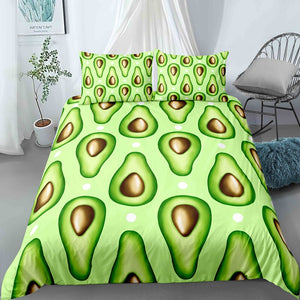 Avocado Patterns Jade Bedding Set - Beddingify