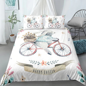 Cycling Rabbit Bedding Set - Beddingify