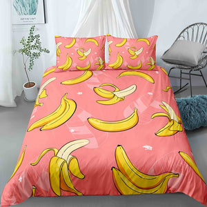 Banana Patterns Pink Bedding Set - Beddingify