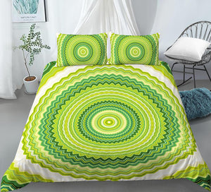 Green Mandala Wheel Bedding Set - Beddingify