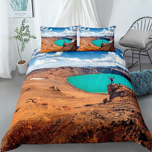 Turquoise Volcanic Lake Bedding Set - Beddingify