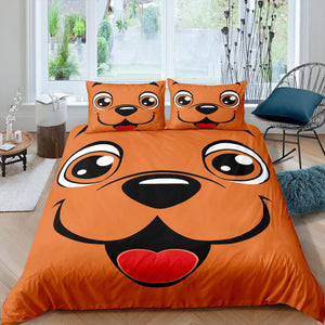Cartooned Dog Mugshot 3 Pcs Quilted Comforter Set - Beddingify