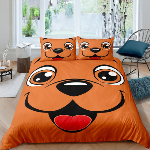 Image of Cartooned Dog Mugshot 3 Pcs Quilted Comforter Set - Beddingify
