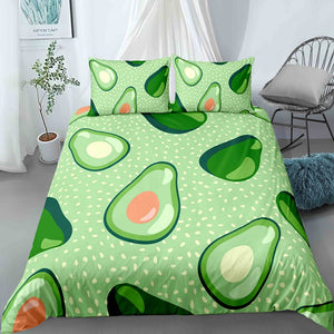 Cartooned Avocado Patterns Bedding Set - Beddingify