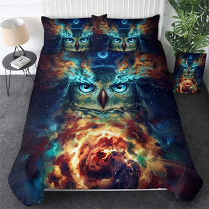 Galaxy Owl By JoJoesArt Bedding Set - Beddingify